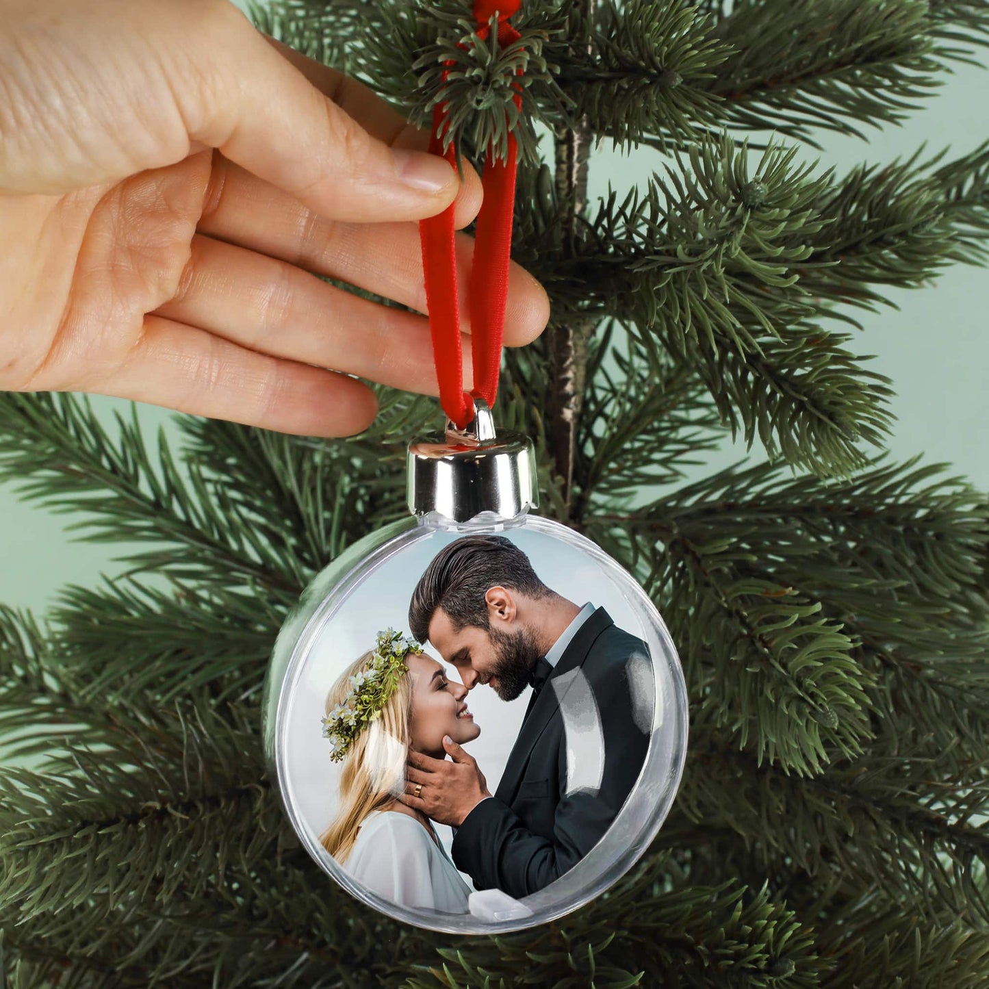 Weihnachtskugel für Paare mit Foto