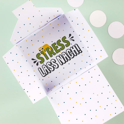 Innen Schriftzug "Stress lass nach"