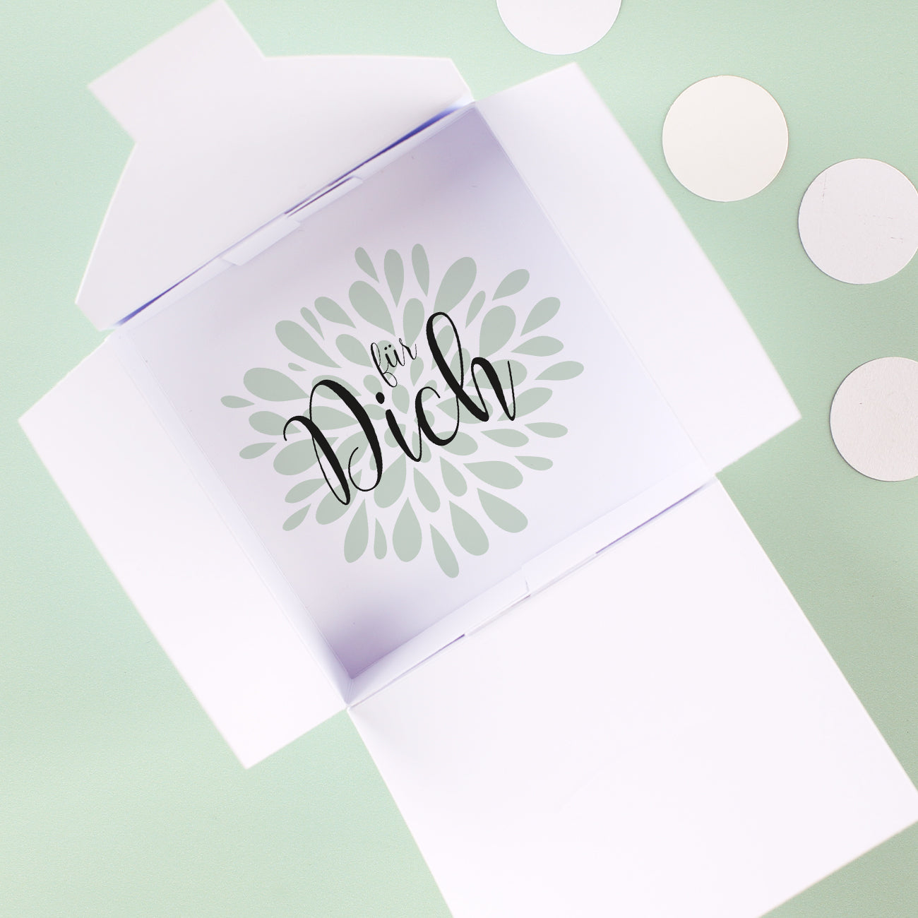 nnendruck mit Schriftzug "für Dich"