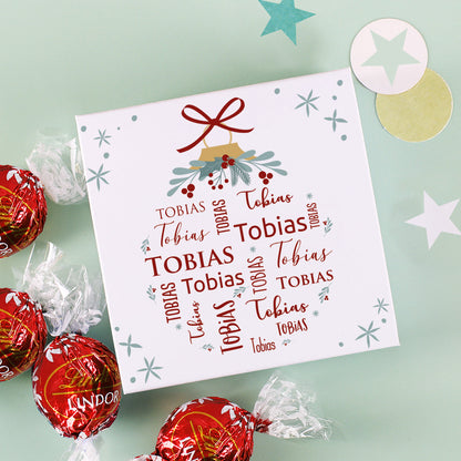 Eine persönliche Kleinigkeit zu Weihnachten - Faltschachtel mit 4 Lindorkugeln