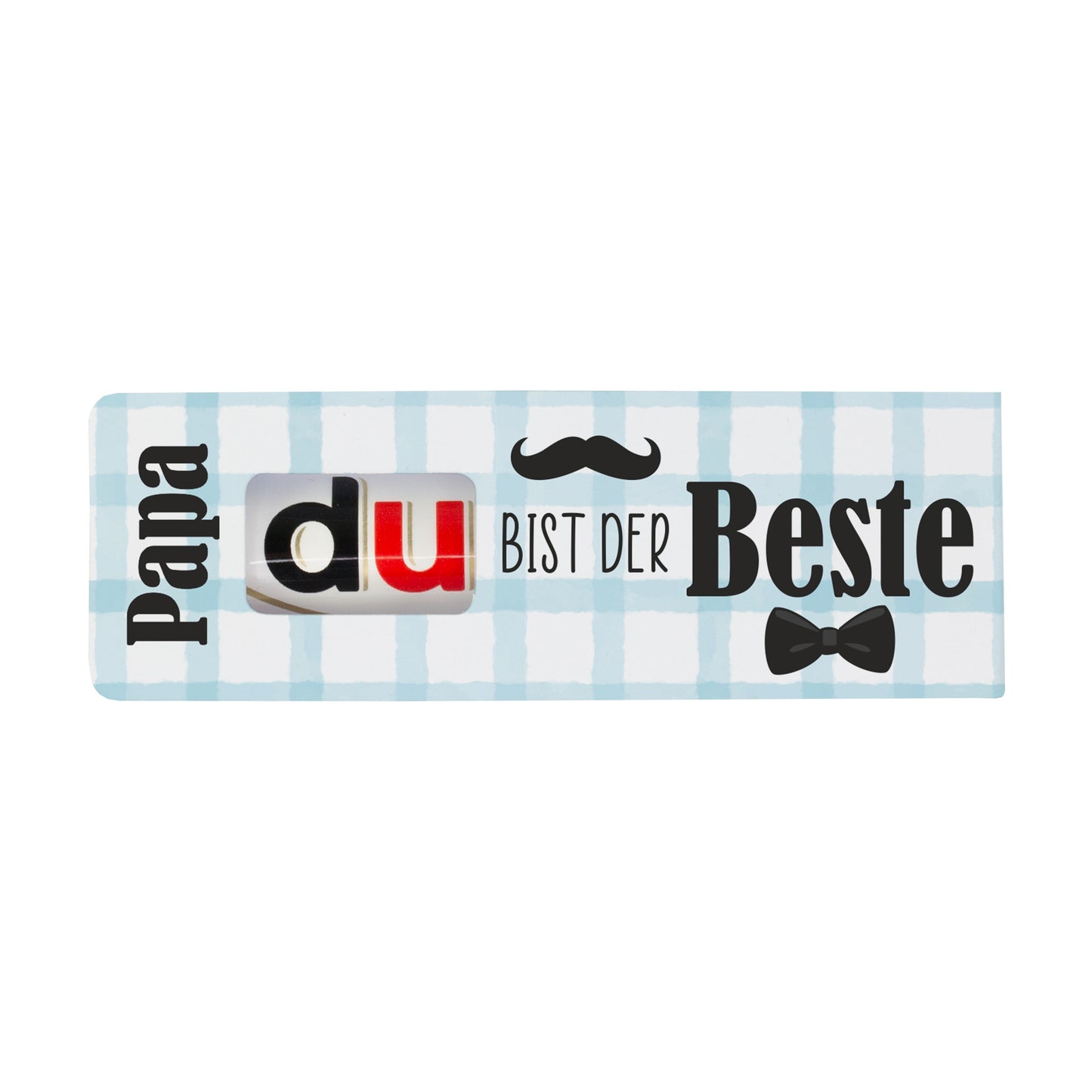 Personalisierter duplo Riegel „Papa du bist der Beste“ im blauen Design