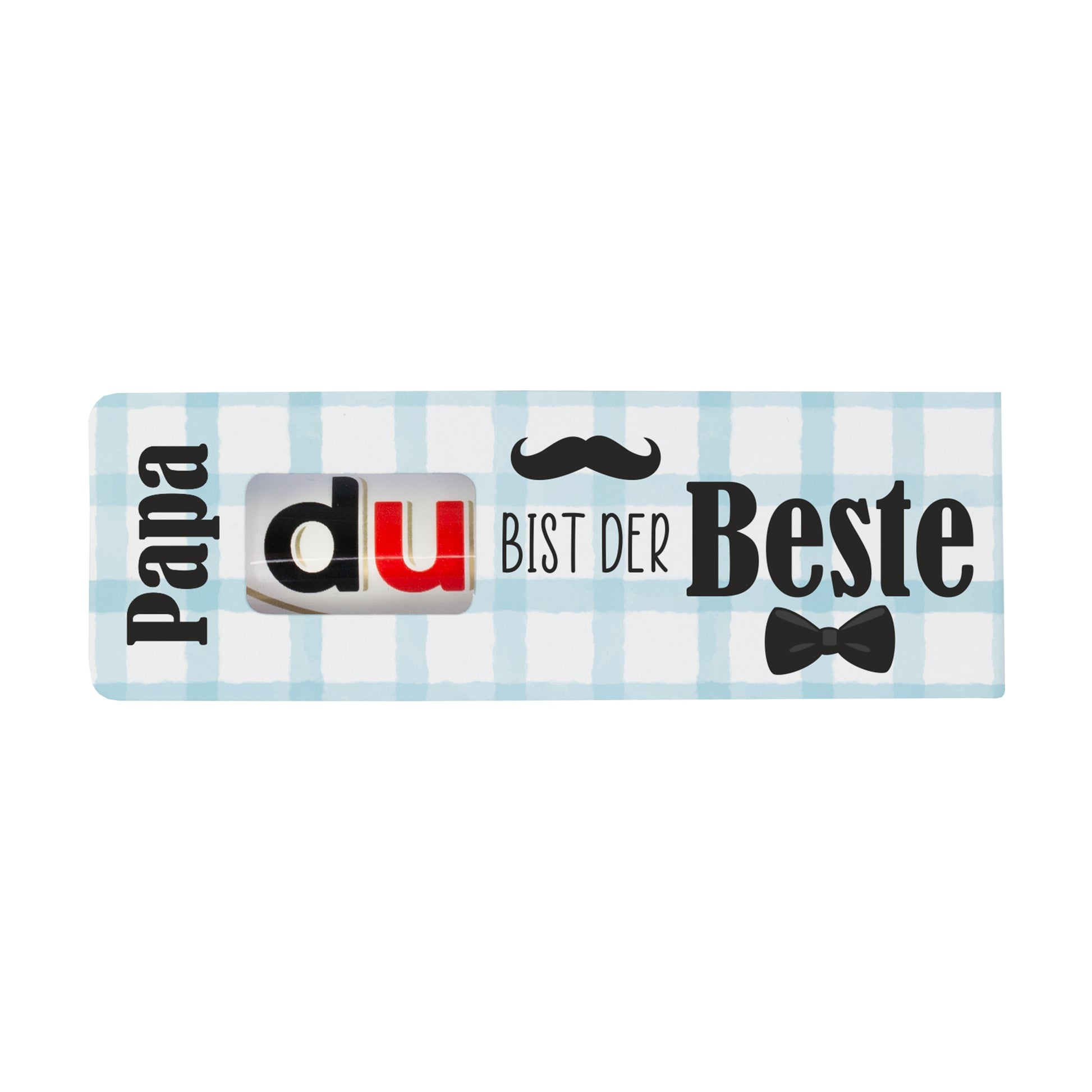 Personalisierter duplo Riegel „Papa du bist der Beste“ im blauen Design