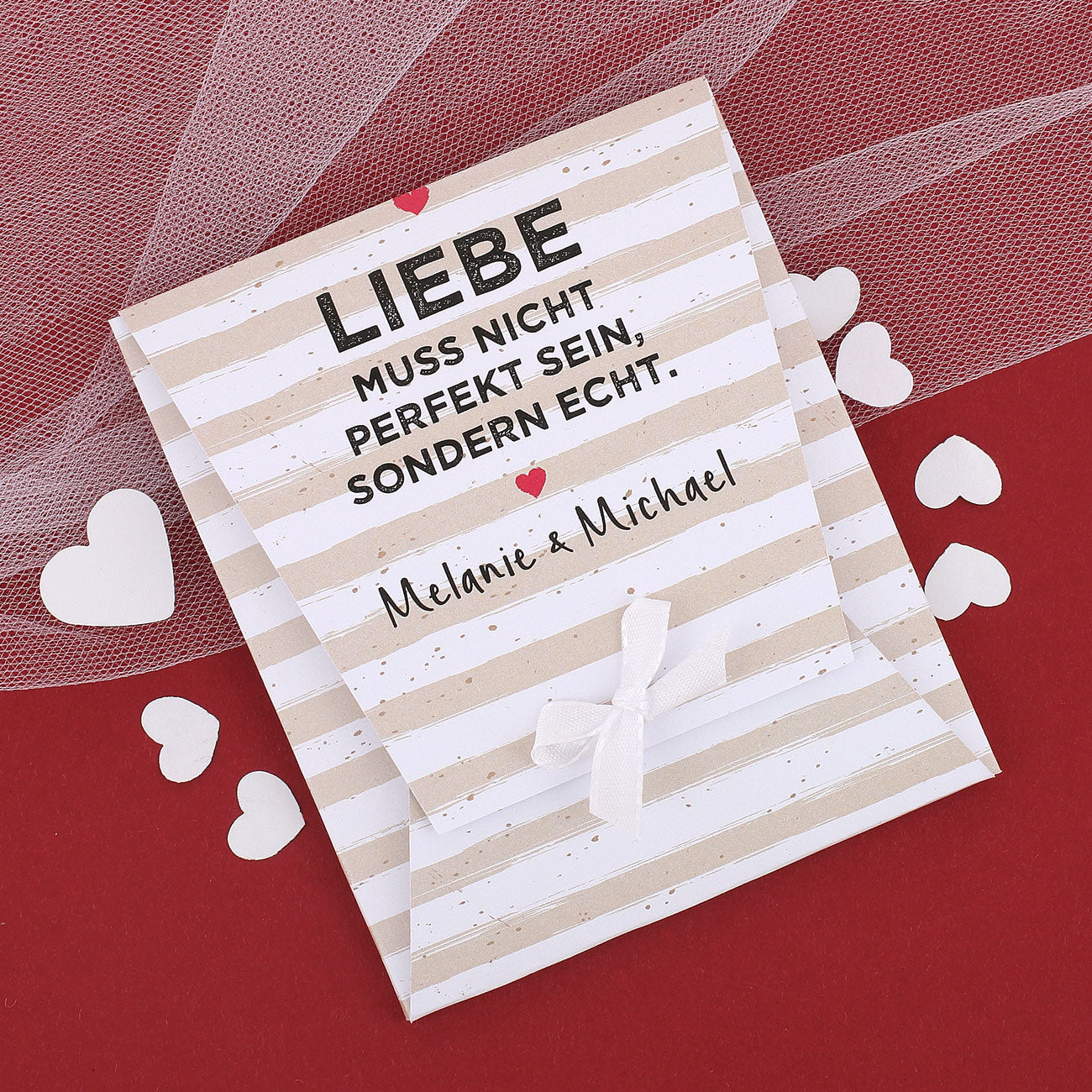 Verpackung für Herzarmband - Liebe muss echt sein