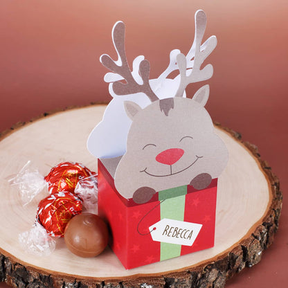 Rentier Faltschachtel zu Weihnachten mit Lindor Kugeln