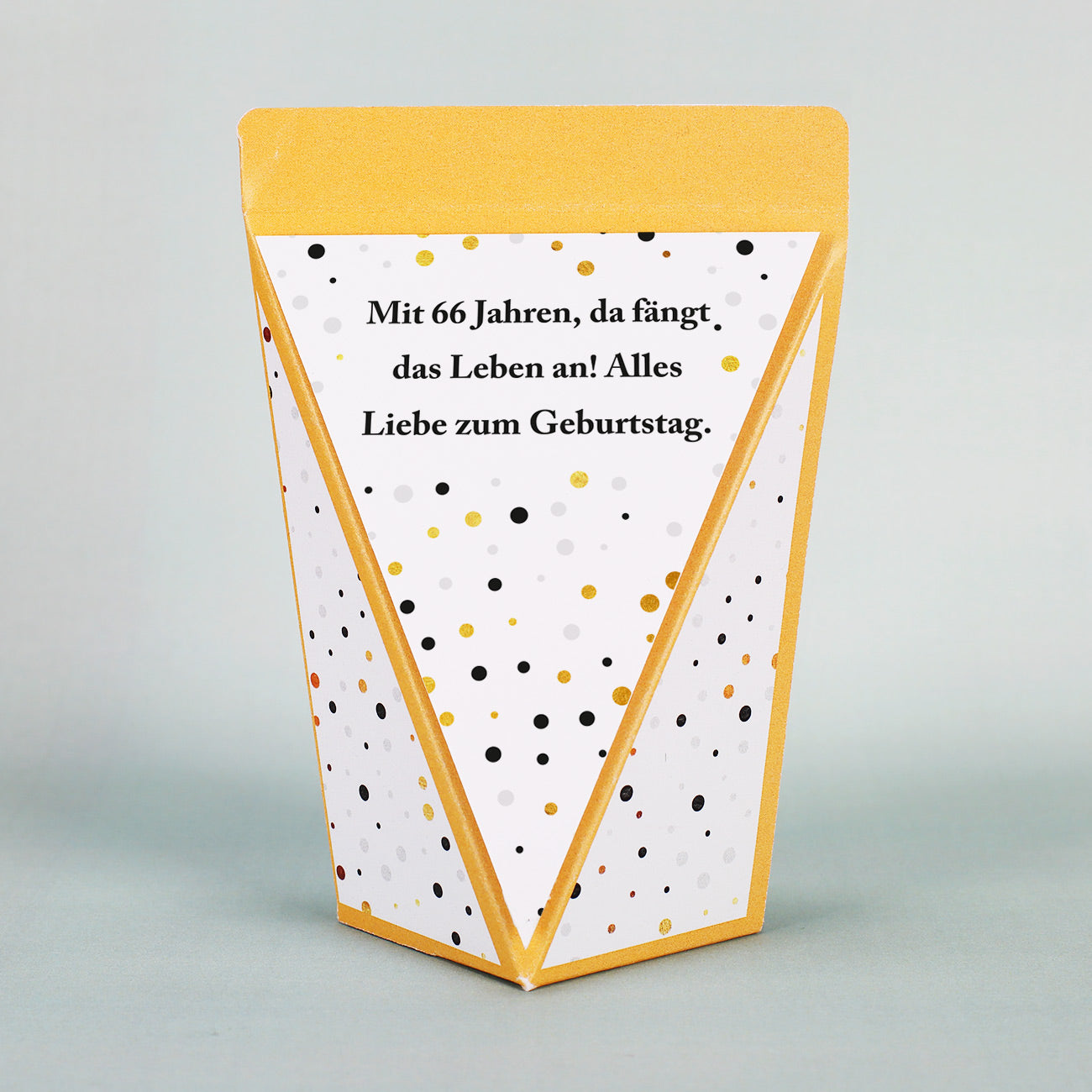 Wunschtext auf der Rückseite der Geschenktüte