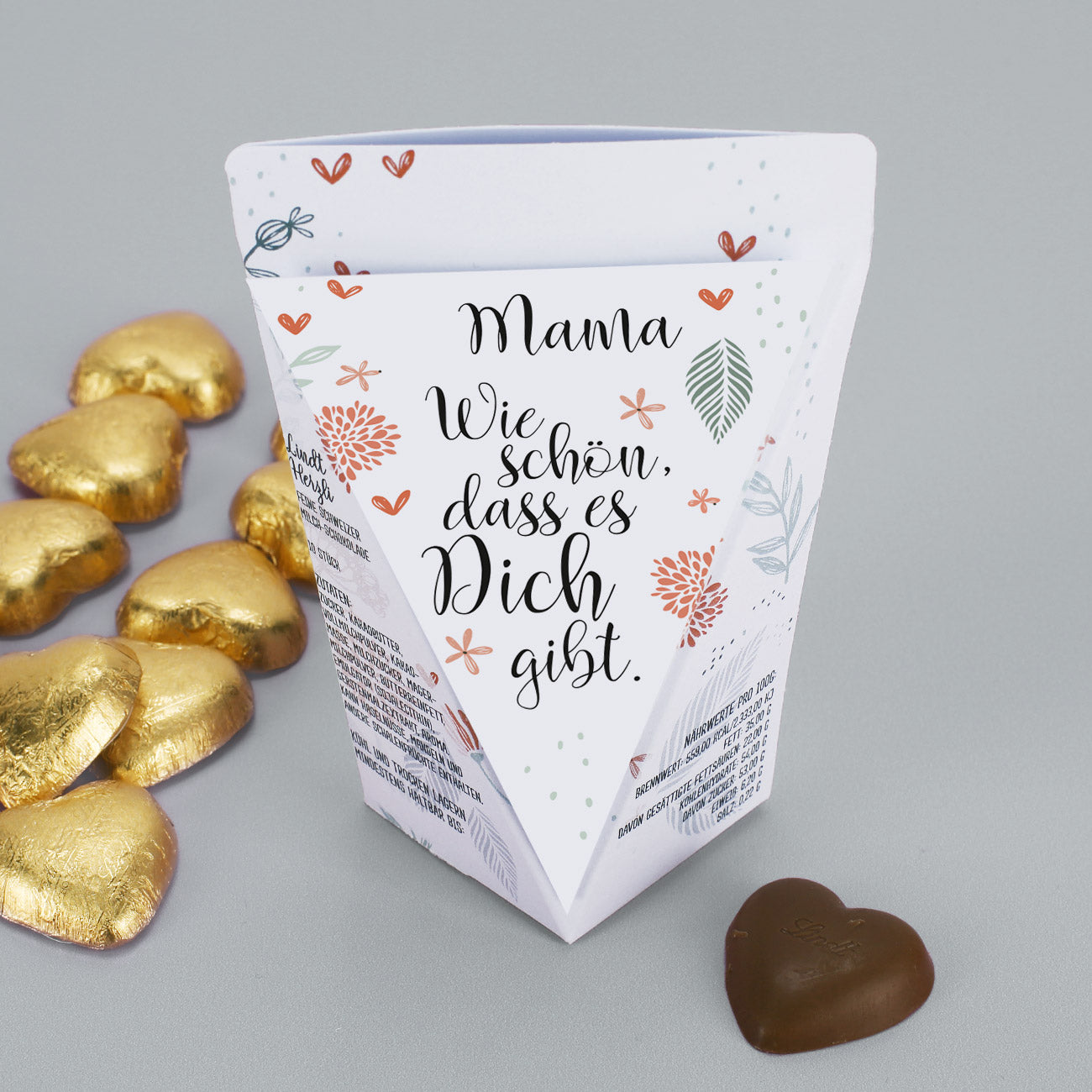 10 zartschmelzende Lindt Herzen als Füllung