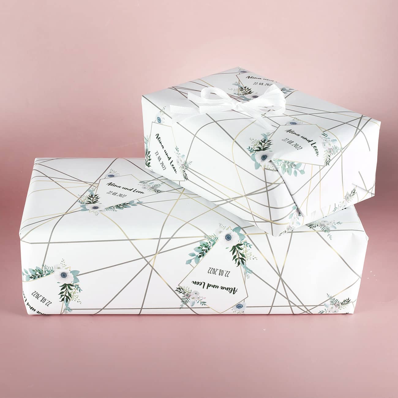 romantisches Hochzeitsgeschenkpapier 