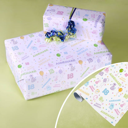 Geburtstags-Geschenkpapier mit Name und Alter