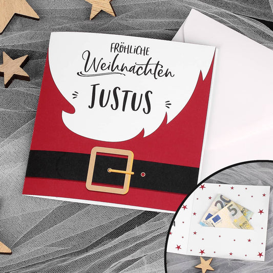 Geldkarte "Fröhliche Weihnachten" mit Name und Wunschtext