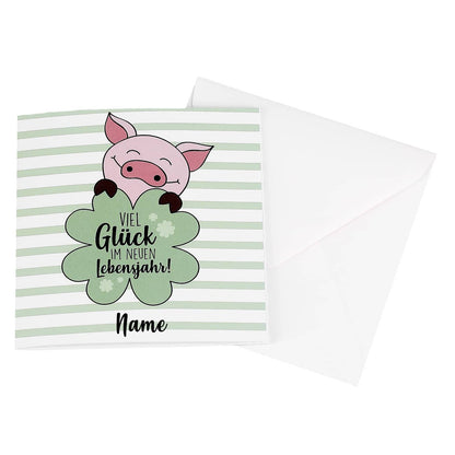 Geburtstagskarte für Geld oder Gutscheine mit Name und Wunschtext