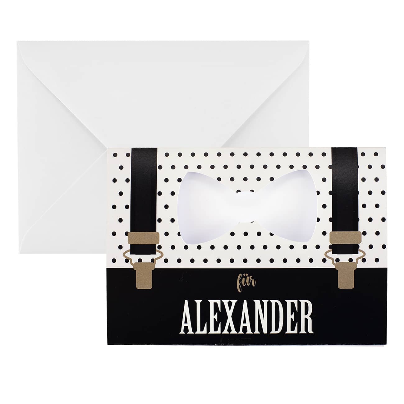 Klappkarte mit Umschlag bedruckt mit Name