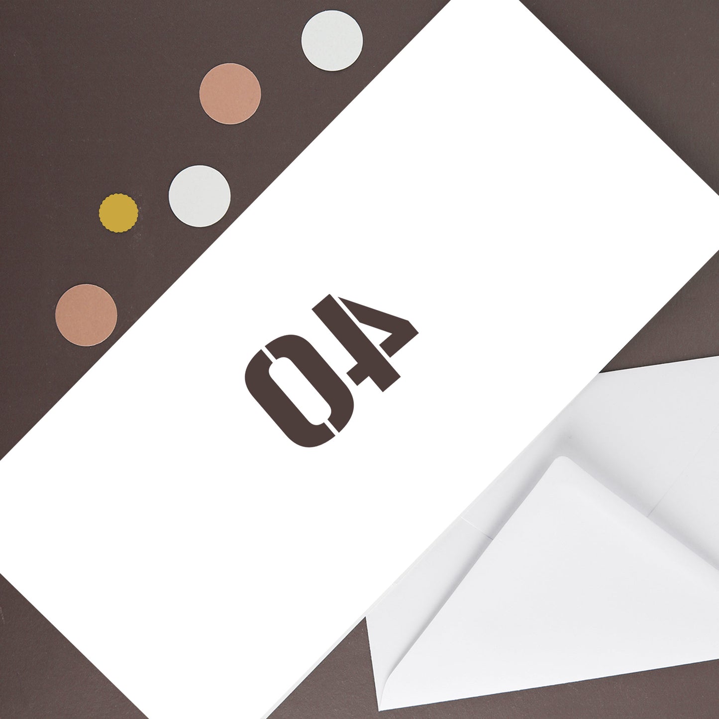 Rückseite der Klappkarte zum 40. Geburtstag mit großer Zahl „40“ auf weißem Hintergrund