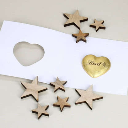 Winterliche Karte mit Lindt Schoko Herz