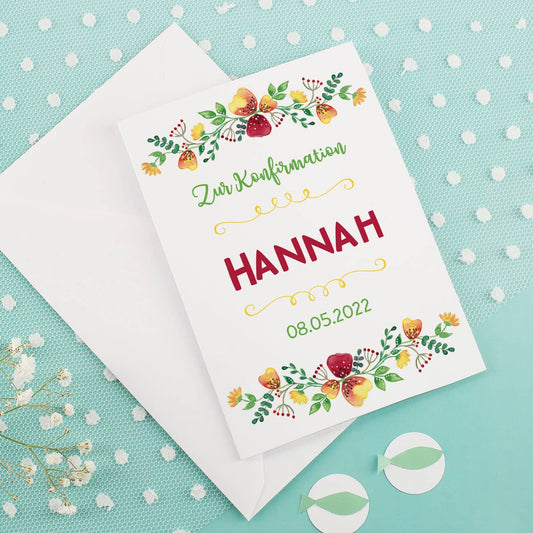Persönliche Glückwunschkarte zur Konfirmation, Kommunion oder Taufe