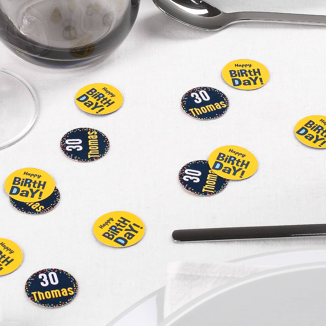 Happy Birthday - Konfetti mit Namen und Alter