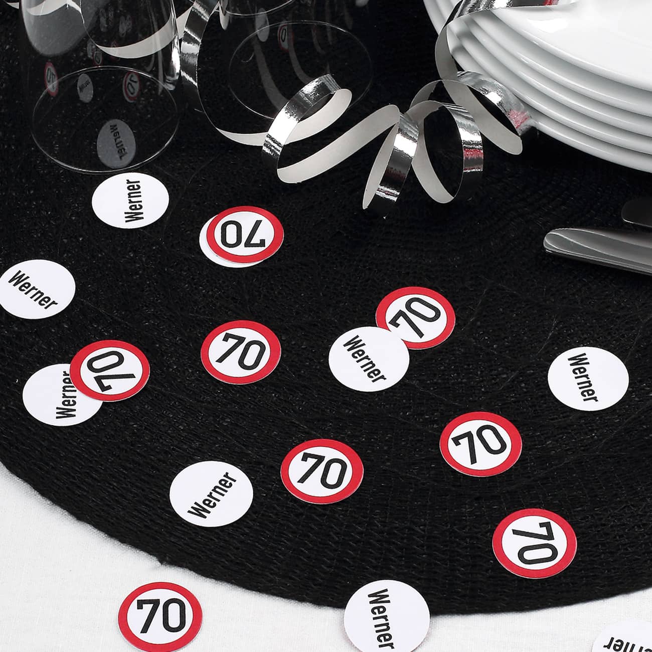 XL Konfetti  mit Name zum 70. Geburtstag