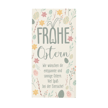 Schokoladentafel zu Ostern mit Wunschtext und pastellfarbenen Motiven | 100g