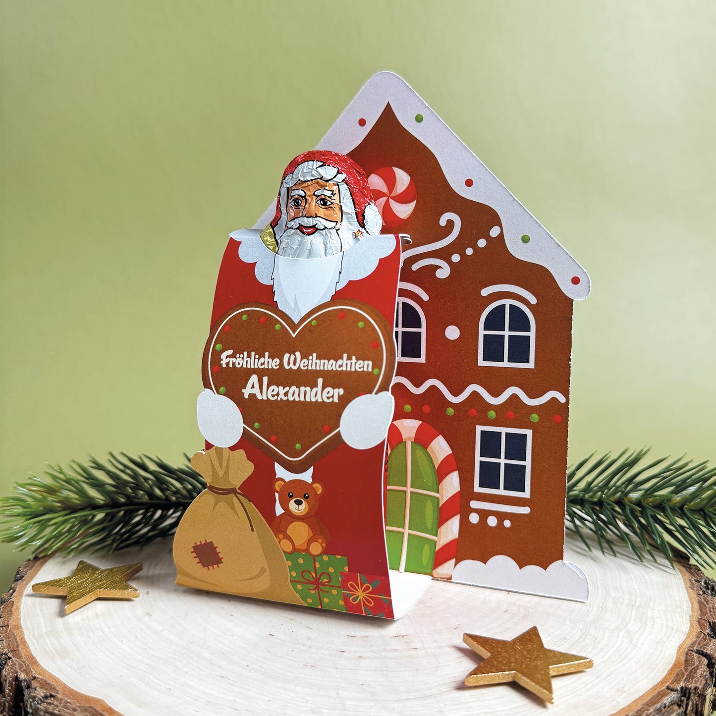Lindt Schoko-Weihnachtsmann in personalisierter Verpackung | Süßer Weihnachtsgruß mit Name