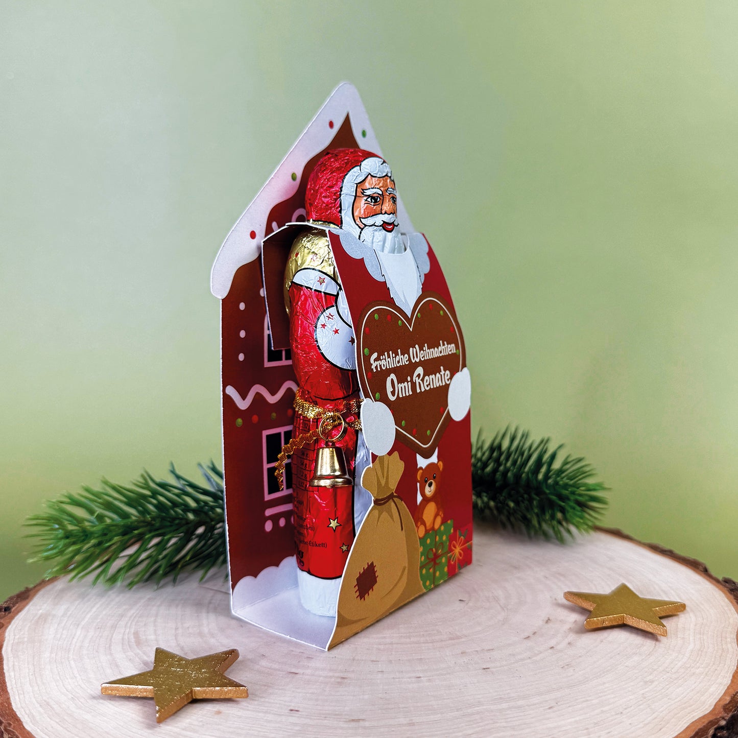 Lindt Schoko-Weihnachtsmann in personalisierter Verpackung | Süßer Weihnachtsgruß mit Name