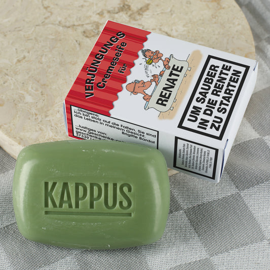Spaßgeschenk Verjüngungsseife in personalisierter Verpackung