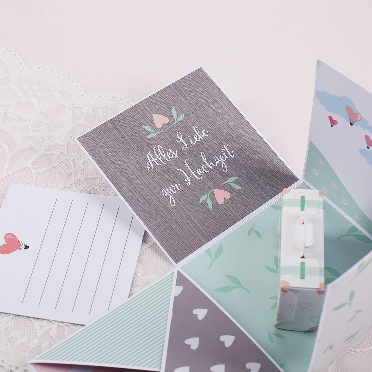 Überraschungsbox zur Hochzeit persönlich bedruckt