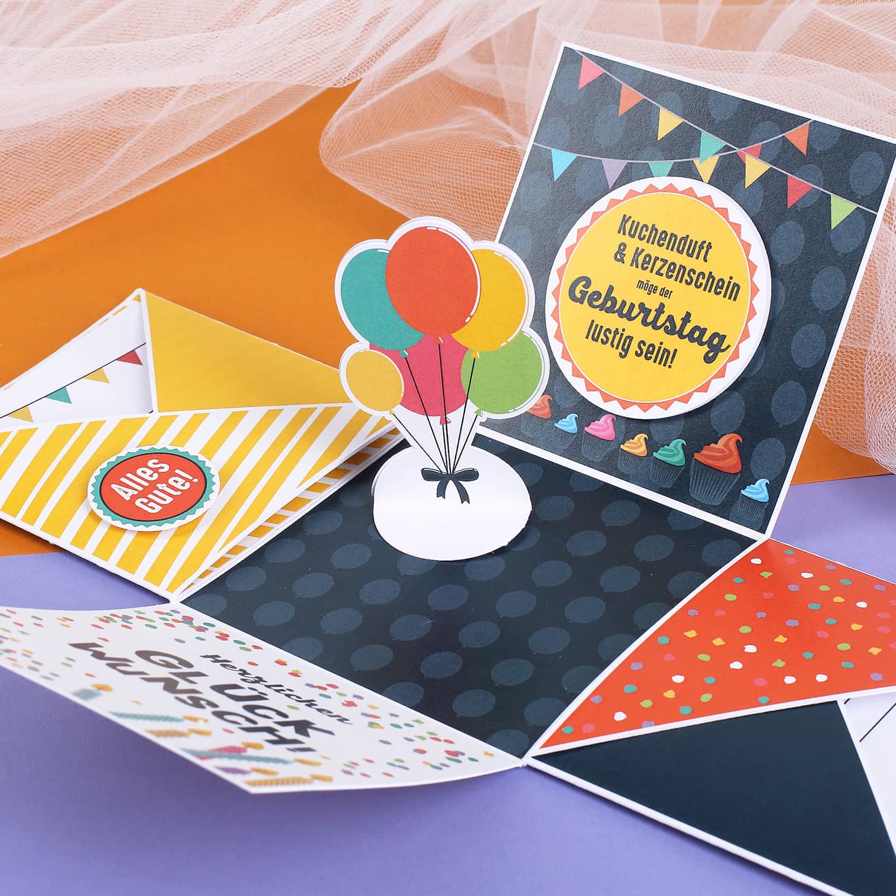 Happy Birthday -  Explosionsbox zum Geburtstag