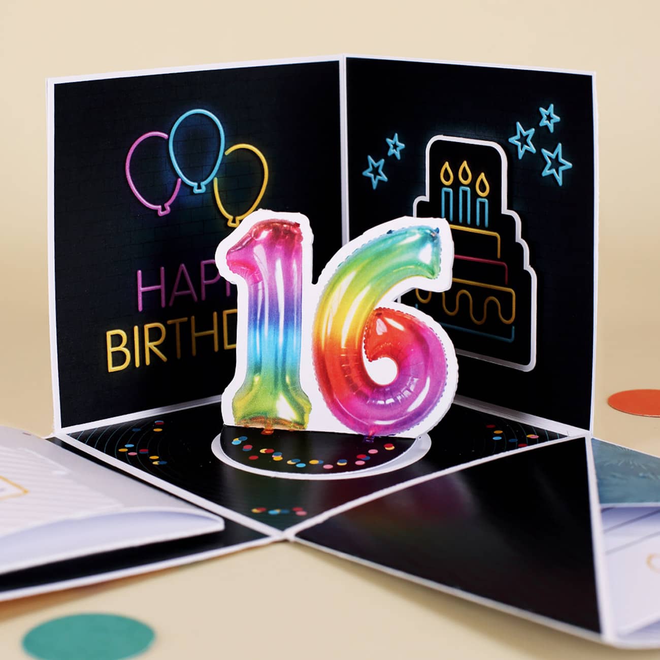 Geschenkbox zum 16. Geburtstag mit Umschlag für Geld