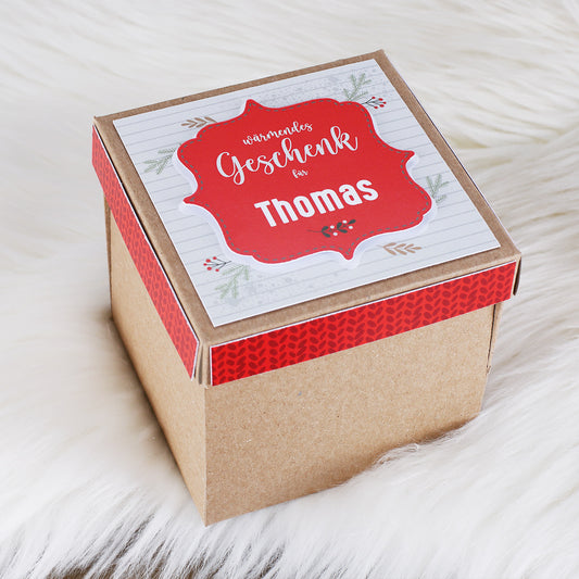 Wärmendes Wintergeschenk - Überraschungsbox mit Alkohol als Verpackung für Geld & Gutscheine
