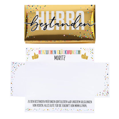 HURRA bestanden! - Geschenkverpackung für Geldgeschenke zum Abi, Schulabschluss & mehr