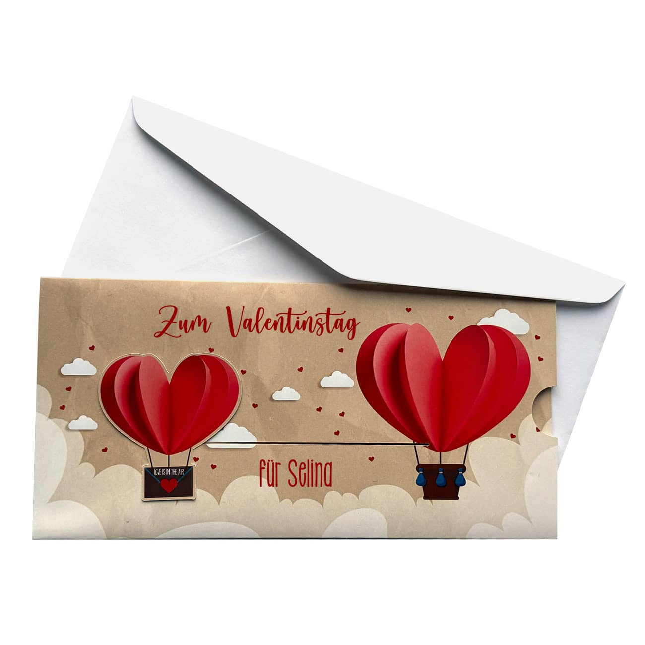 Persönlich bedruckte Gutschein-Ziehkarte zum Valentinstag 