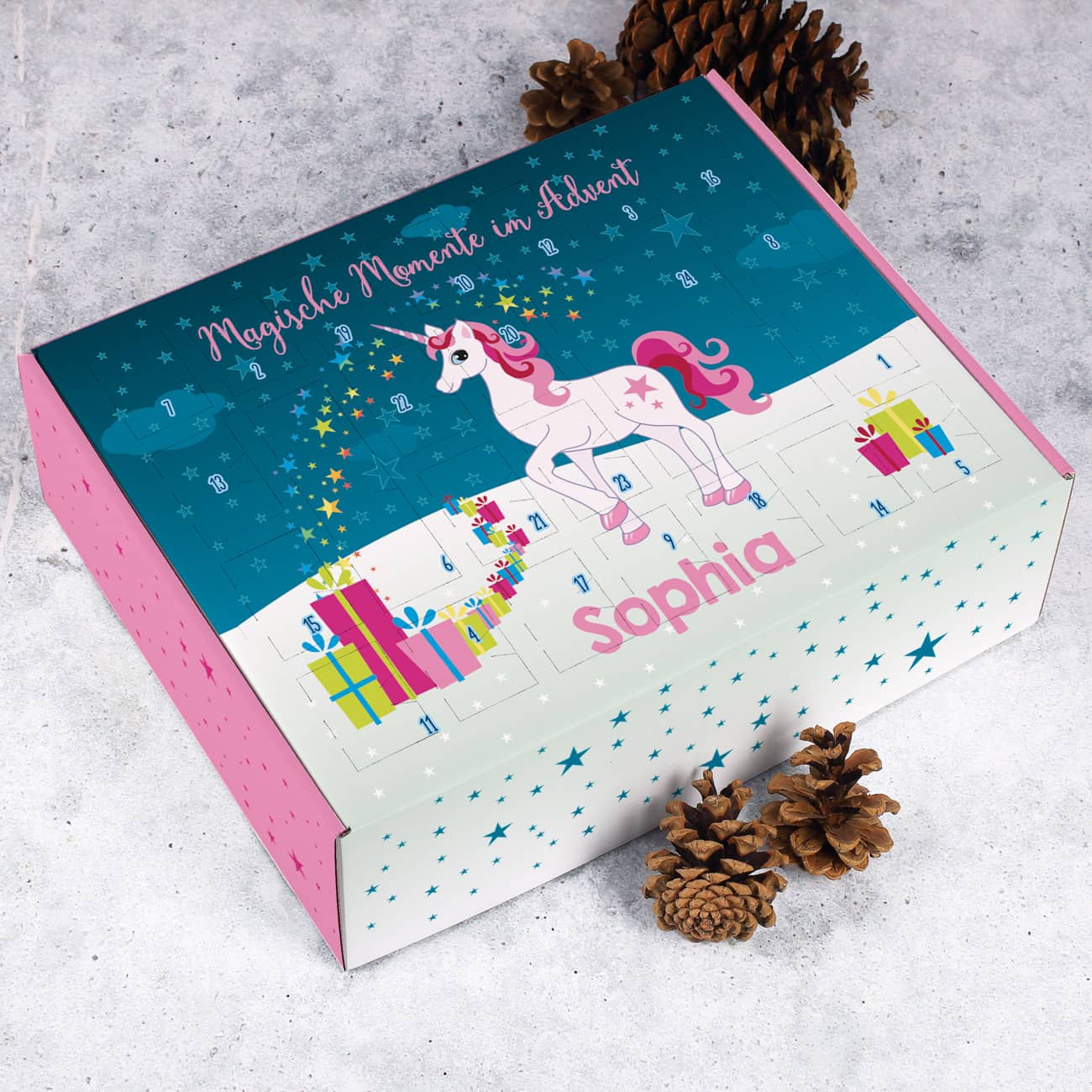 Einhorn - Adventskalender zum selbst Befüllen