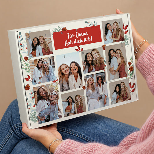 Adventskalender bedruckt mit Text & 10 Fotos nach Wunsch