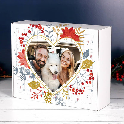 Adventskalender zum Selberfüllenmit Foto in Herzform als Motiv