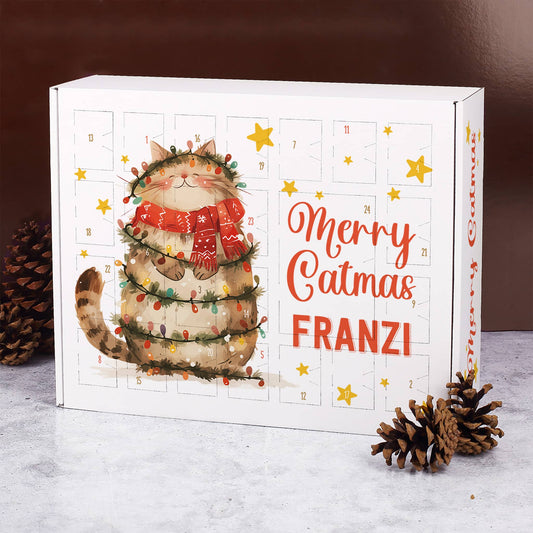 Adventskalender "Merry Catmas" mit Personalisierung zum selber Befüllen