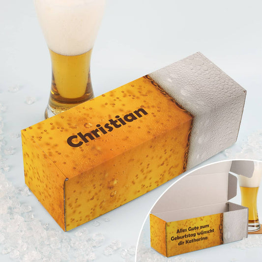Bier Geschenkverpackung mit Aufdruck