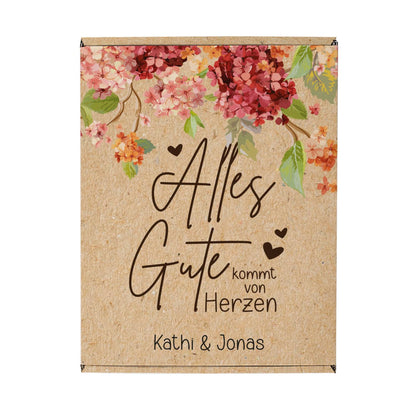 Kleine Geschenkbox "Alles Gute kommt von Herzen" als Verpackung für persönliche Präsente