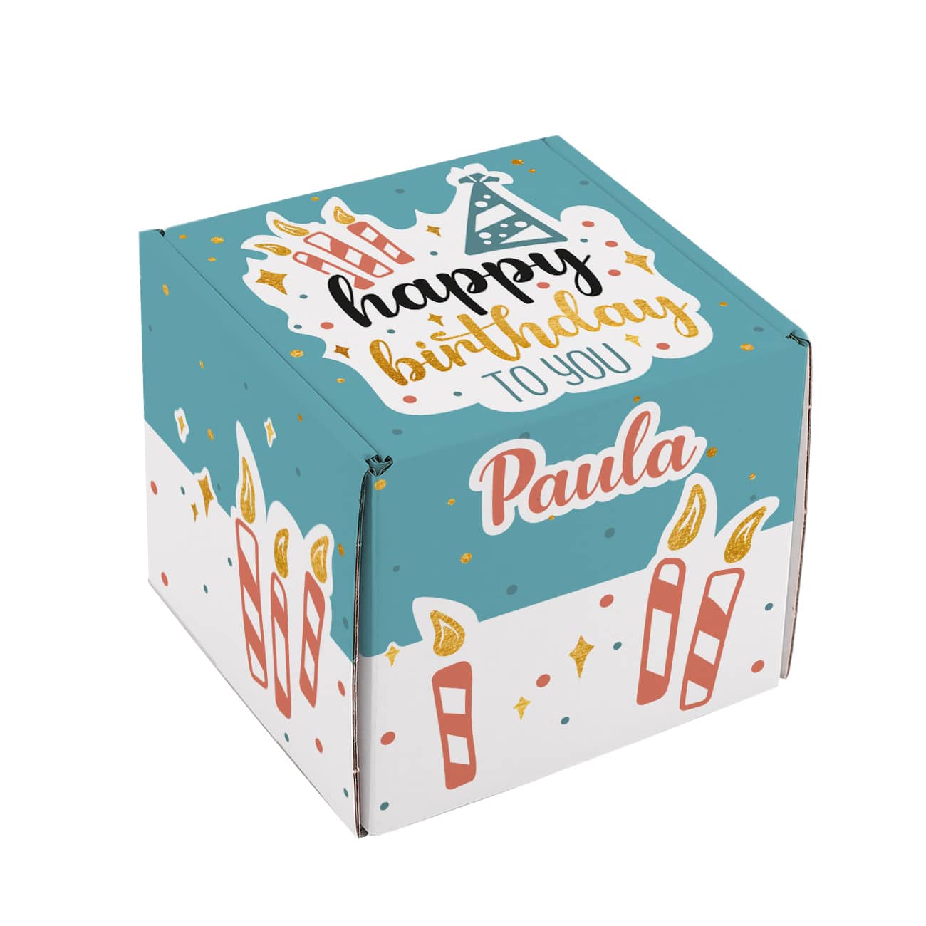 Tolle Geschenkschachtel zum Geburtstag mit Ihrem Wunschnamen gestaltet