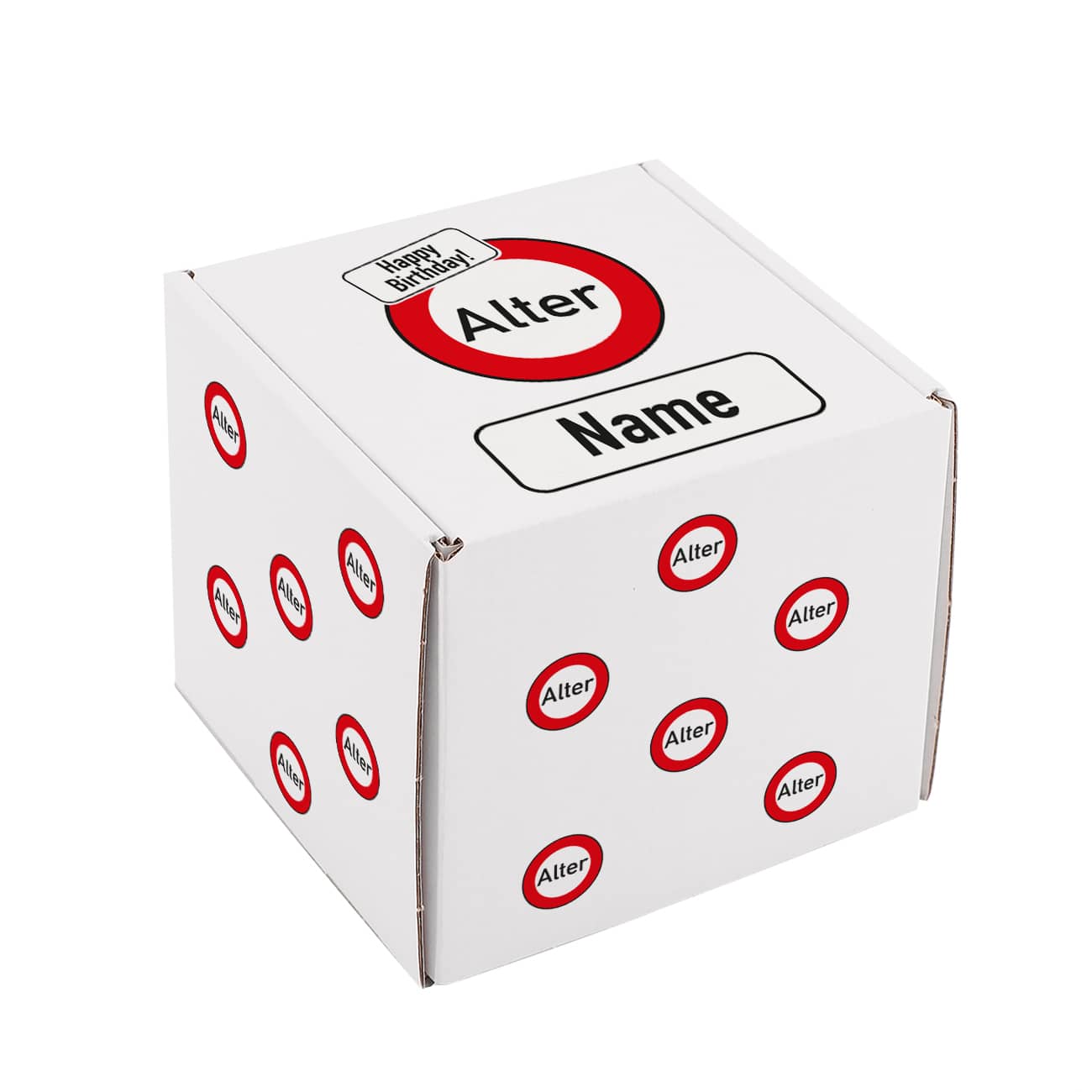 Mit Ihren Angaben bedruckt