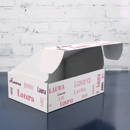 Geschenkverpackung mit Wunschtext und Name - rosa