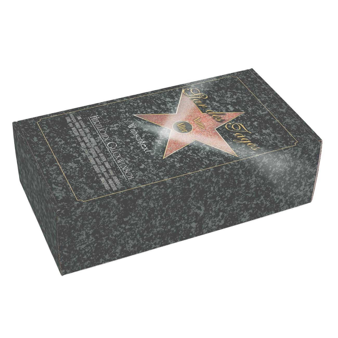 Stabile Pappbox mit umlaufendem Druck