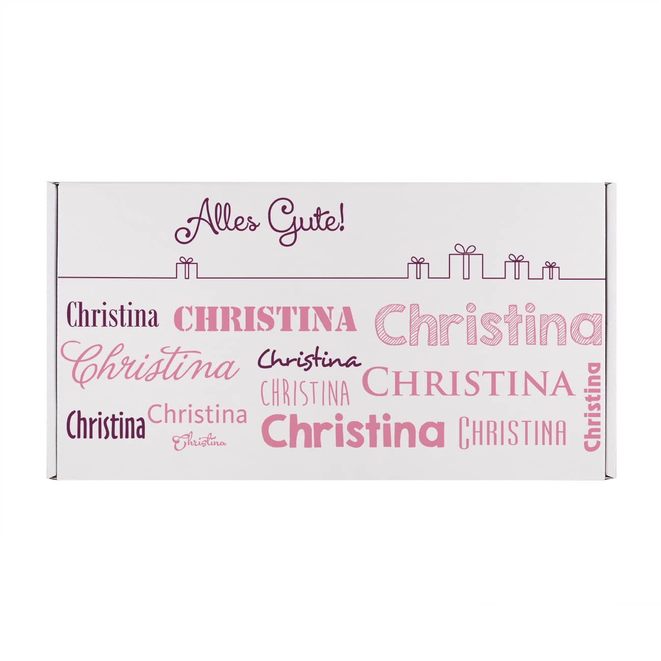 Geschenkverpackung mit Ihren persönlichen Wunschangaben