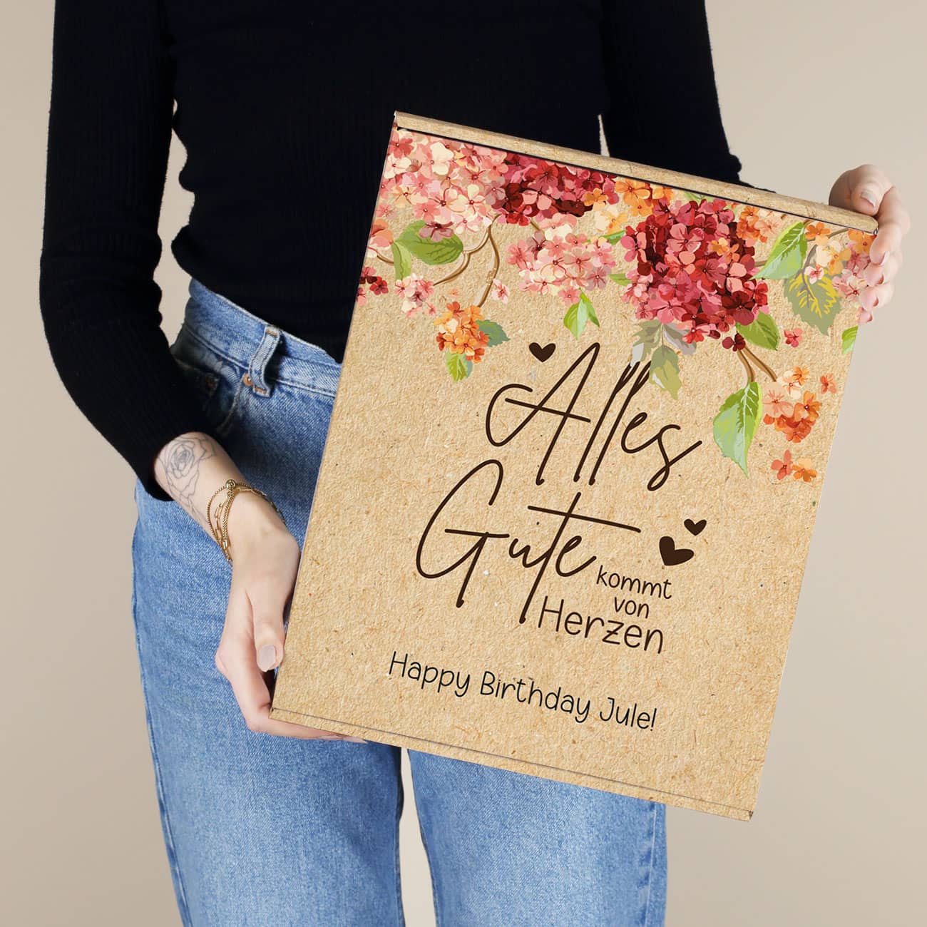 Alles Gute kommt von Herzen - Große Geschenkverpackung zum Geburtstag oder romantische Anlässe