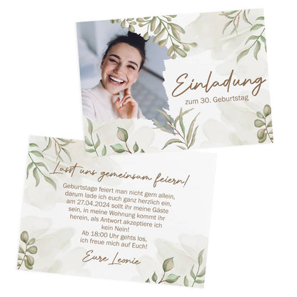 Personalisierte Einladungskarte mit Foto zum Geburtstag