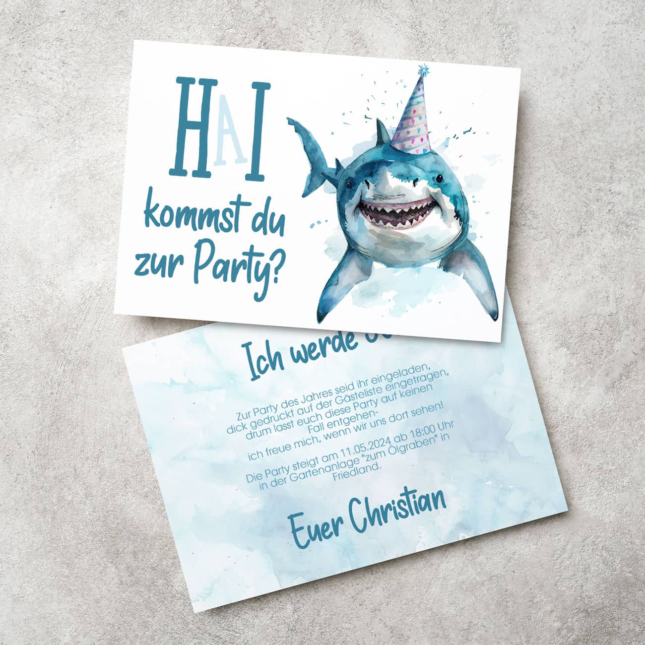 Lustige Einladungskarte zum Geburtstag