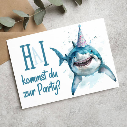 Witziger Spruch & Hai als Motiv