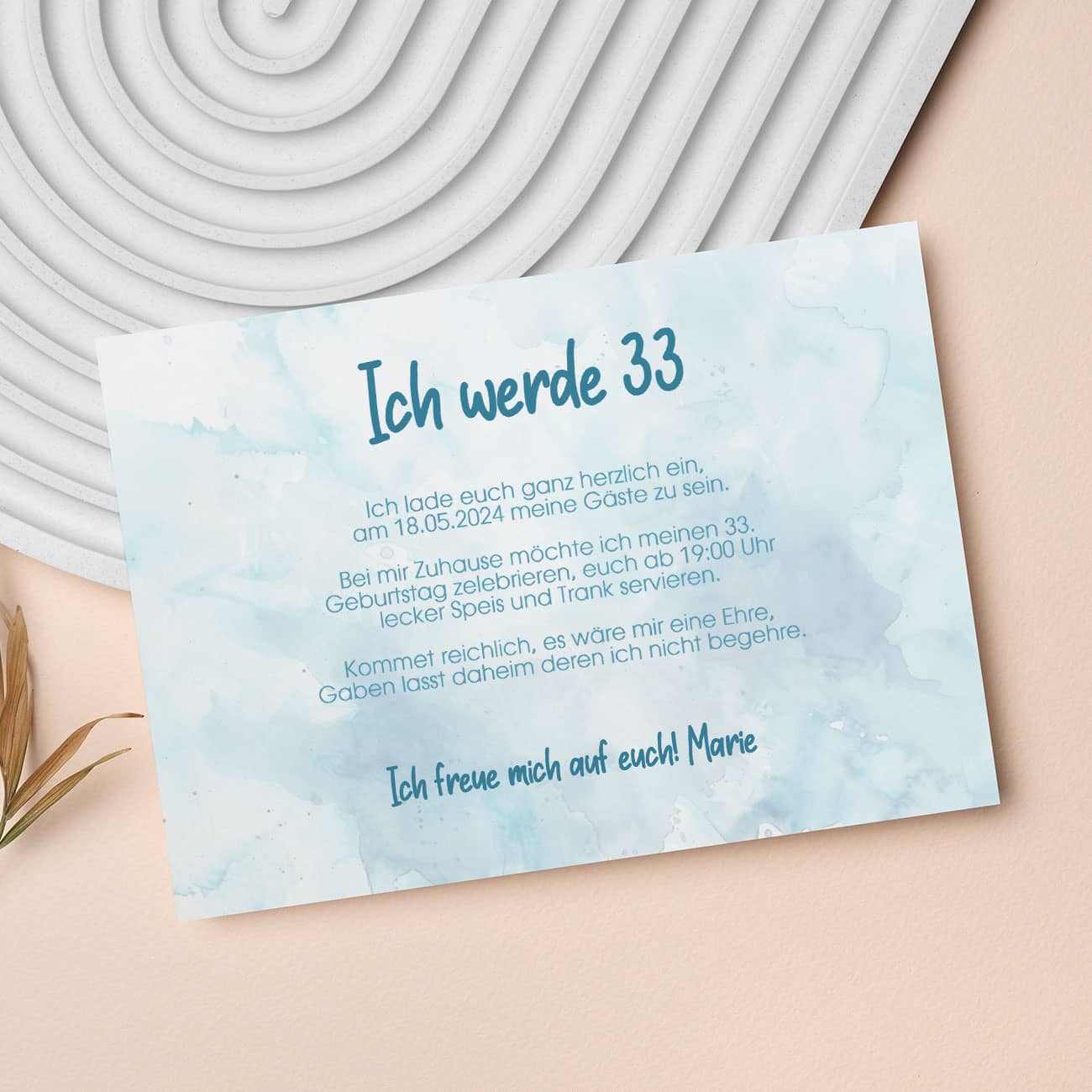 Rückseite rundum nach Ihren Wünschen personalisiert