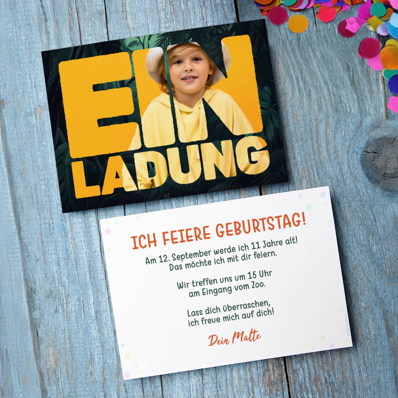 Einladungskarte mit Foto zu vielen Anlässen