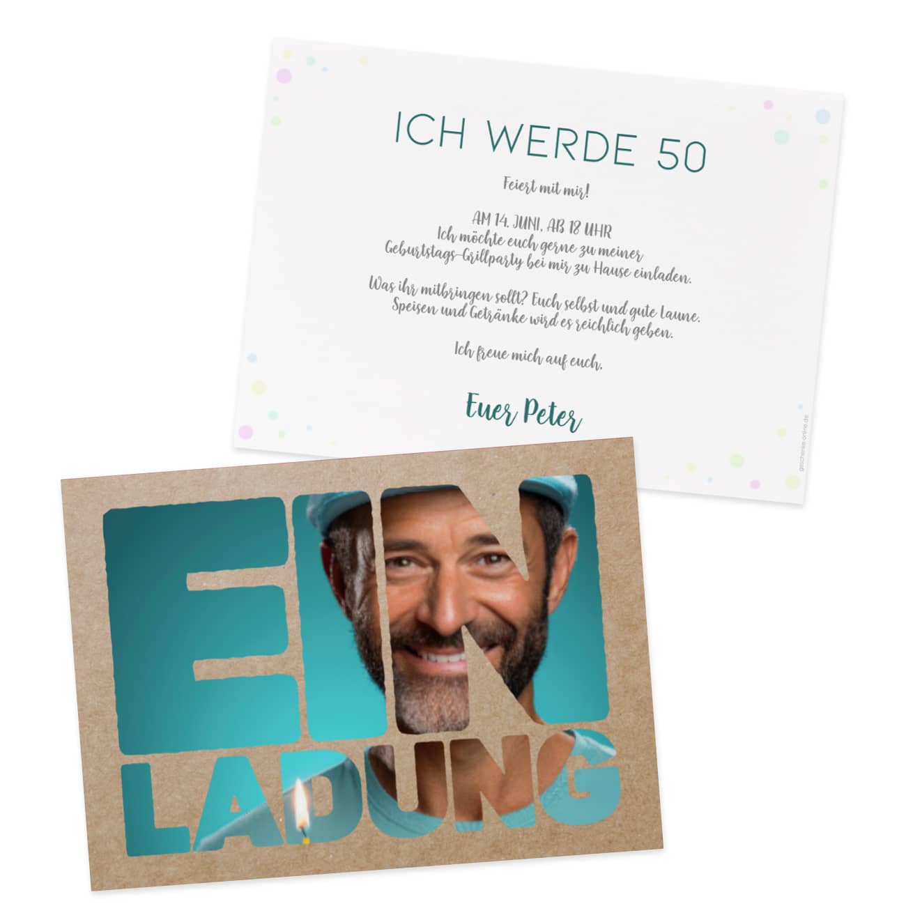 Einladungskarte mit Foto zu vielen Anlässen