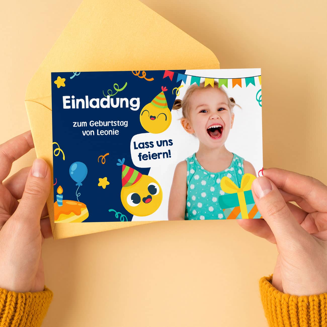 Personalisierte Einladung für den Geburtstag von Kindern