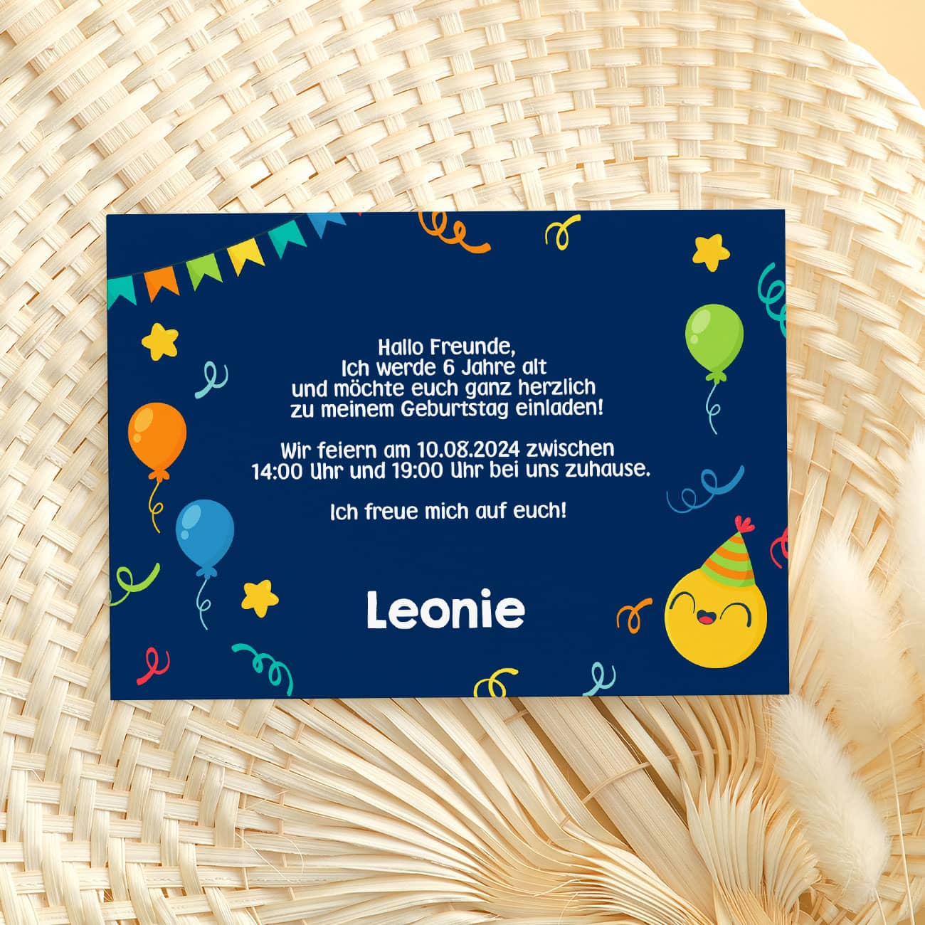 Rückseite mit Einladungstext